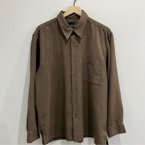 Vintage JF Brown Suede Button Down Shirt
